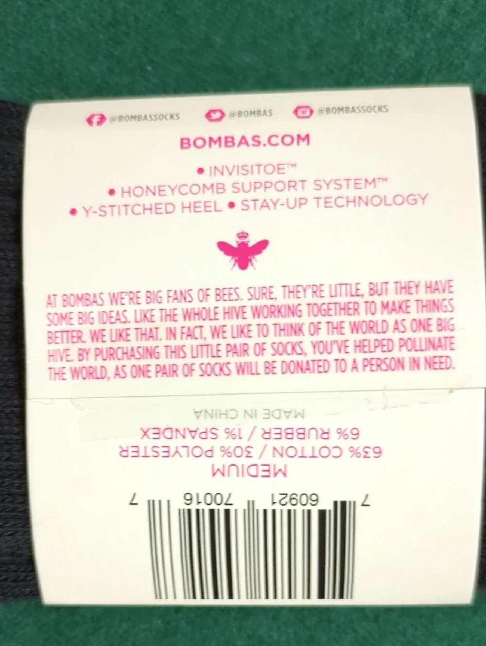 Bombas RARE Hot Pink And Black Women’s Crew Socks Brand New with Tags